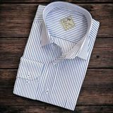 Linen Keten Klasik Uzun Kollu Terletmeyen Mavi Erkek Gömlek (Regular Kalıp) - 3XL