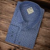 Linen Keten Klasik Uzun Kollu Terletmeyen Mavi Erkek Gömlek (Regular Kalıp) - XL