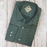 Linen Keten Klasik Uzun Kollu Terletmeyen Yeşil Erkek Gömlek (Regular Kalıp)