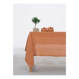 Linen Keten Masa Örtüsü Çizgili Taba Rengi 150x250