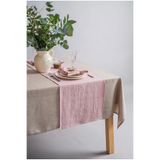 Linen Mood Premium Pudra Renk Linen Keten Runner 40 X 150cm