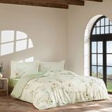 Linens Allday Miren Pamuk Saten Çift Kişilik Nevresim Takımı Yeşil