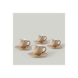Linens Arias Porselen 4'lü 90 ml Kahve Fincan Takımı Somon Gold