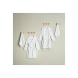 Linens Elvia Pamuk S/M- L/XL 4'lü Bornoz Seti Beyaz