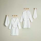 Linens Elvia Pamuk S/M -M/L 4'lü Bornoz Seti Beyaz