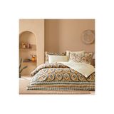 Linens Fresnel Pamuk Saten Çift Kişilik Nevresim Takımı Turuncu