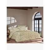 Linens Glima Pamuk Saten Çift Kişilik Nevresim Takımı Bej