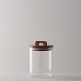 Linens Handle Cam Akasya Kapak 10x10x14 cm Kavanoz