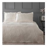 Linens Leaf Tek Kişilik Yatak Örtüsü Seti Ekru