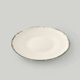 Linens Natura Porselen 23 cm Pasta Tabağı Ekru-Antrasit