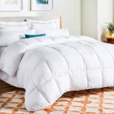 Linenspa Yorgan kılıfı, kuş tüyü alternatifi, kutu dikişli, dört mevsim mikrofiber, çocuklar, gençler veya yetişkinler için nevresim takımı, beyaz, King Size