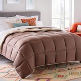 Linenspa Yorgan, Kuş Tüyü Alternatif, Kutu Dikişli, Dört Mevsim Mikrofiber, Çocuklar, Gençler veya Yetişkinler için Yatak Takımı - Kum/Mocha - King