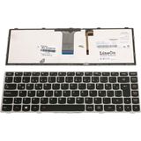 LineOn Lenovo G40 G40-30 G40-45 Notebook Klavye Gri Çerçeveli Işıklı