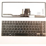LineOn Toshiba Z40-A Z40-B Notebook Klavye Gri Çerçeveli Işıklı Trackpoint