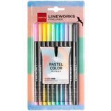 LINEPLUS Fineliner Pastel Renk 10' lu Kalem Seti,10 renk