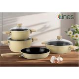 Lines Bioseramik Kristal Tencere Seti Indüksiyon Taban 7 Parça - 152.4.07.092 seramik set