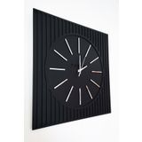 Lines Effects Serisi Özel Tasarım Duvar Saati - Siyah ve Gümüş - 50x50 cm