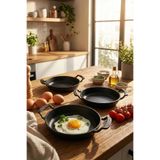 Lines L-5081 3lü Döküm Granit Sahan Seti 18-20-22 Tava Seti Omlet Seti Küçük Tencere Seti