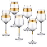 Lines Şarap Kadeh 6 Lı Mix - Gold