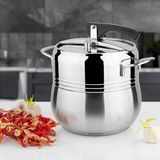 Lines Silver Paslanmaz Çelik Düdüklü Tencere 8 L Metal Kulp Tekli Kullanım İçin - Gümüş