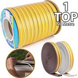 Linex Kauçuk Kapı ve Pencere Izolasyon Bandı/fitili Beyaz - Kahverengi 50 m x 2 100 m
