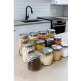 LİNGO HOME 12'li Metal Kapaklı Kavanoz Seti -etiketli-baharatlık Erzak Bakliyatlık - 500 ml , 750 ml , 1300 ml