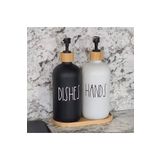 LİNGO HOME 2li Siyah Beyaz Bambu Stantlı Sıvı Sabunluk - 500 ml