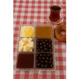 LİNGO HOME Piknik Sepetine Uygun 6'lı Vakum Kapaklı Tepsili Kahvaltılık - Plastik