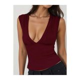Linich&Co V Yaka Esnek Crop Top Bluz 8070B