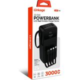 Linkage Lkp-42 4xusb 30.000MAH LCD Ekran, 22.5W Dahili Usb, Mikro, Type-C Lightning Powerbank - Siyah