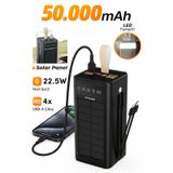 Linkage Lkp-47 50000mah Solar Powerbank Güneş Enerjili Taşınabilir Şarj Aleti Lcd Ekranlı, Çoklu Siyah