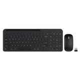 LINKEET Mac için Kablosuz Klavye ve Fare, 2.4G/Bluetooth Klavye ve Fare Combo Ultra İnce USB C Şarj Edilebilir Kompakt Sessiz 99 Tuşlu Retro Yuvarlak Tuş Kapakları Mac/Win için Entegre Stand, Siyah