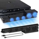 Linkhood PS4 PRO için Soğutma Fanı, USB Harici Soğutucu 5 Fan Turbo Sıcaklık Kontrolü Sony Playstation Pro Oyun Konsolu için Soğutma Fanları