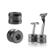 Linkidea 2 Paket Emniyet Tıraş Bıçağı Standı, Açılma Çapı 0,7" (18,5 mm) Alüminyum Alaşım Erkek Tıraş Standı, Banyo Tezgahları için, Koyu Gri