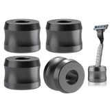 Linkidea 4 Paket Emniyet Jilet Standı, Açılma Çapı 0,7" (18,5 mm) Alüminyum Alaşım Erkek Tıraş Standı, Banyo Tezgahları için, Koyu Gri