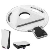 Linkidea RGB LED Konsol Standı PS5 ile Uyumlu, Playstation 5 Konsollar Ayarlanabilir Konsol Oyun Aksesuarları Taban Dikey Stand 4 Işık Modu (Şeffaf)