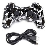 Linkshare wireless controller for ps3, double vibration bluetooth gamepad remote for playstation 3 with Charging Cord (camo black)