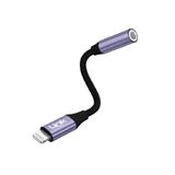Linktech A199 Iph Lightning - 3.5mm Tak-Çalıştır Kulaklık Kablosu - Mor
