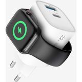 Lınktech C320 22W Çift Portlu Hızlı Şarj Adaptörü + Akıllı Saat Şarj Desteği - Beyaz