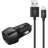LinkTech C492 Safe Lightning USB 12W Araç Şarj Aleti - Siyah
