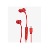 Linktech Ekstra Bass Kablolu Kulaklık , H74 Kırmızı Type-C Mikrofonlu Metal Kablolu Kulak İ