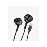 Linktech Ekstra Bass Kablolu Kulaklık , H75 Siyah Type-C Mikrofonlu Metal Kablolu Kulaklık