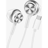 Linktech Ekstra Bass Kablolu Kulaklık , Linktech H75 Beyaz Type-C Mikrofonlu Metal Kablolu Kulaklık , Premium Type-C Kablolu Kulaklık - Siyah