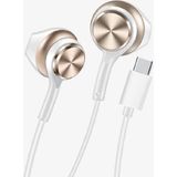 Linktech Ekstra Bass Kablolu Kulaklık , Linktech H75 Gold Type-C Mikrofonlu Metal Kablolu Kulaklık , Premium Type-C Kablolu Kulaklık - Siyah