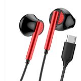 Linktech H65 Type-C Stereo Kulak İçi Kablolu Kulaklık kirmizi