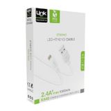 Linktech K449 1 mt 2.4A Beyaz Strong Lightning USB Data Şarj Kablosu