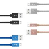 Linktech K542 Micro USB Örgü Metal 30CM Kısa Şarj Kablosu - Siyah