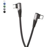 Linktech K595 Safe Mavi 60W 1.5 mt Type-C-Type-C 90 Derece Data Şarj Kablosu