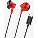 Linktech Kablolu Kulaklık , Linktech H336 Kırmızı Type-C Mikrofonlu Metal Kablolu Kulak Içi Kulaklık , Type-C Kablolu Kulaklık