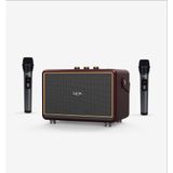 Linktech M407 Premium Kahverengi Mikrofonlu 50 W Retro Bluetooth Hoparlör